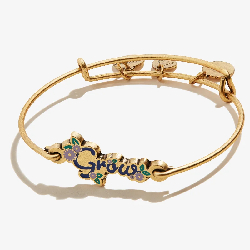 women's bracelets with three stacked bands -'Grow' Inline Charm Bangle