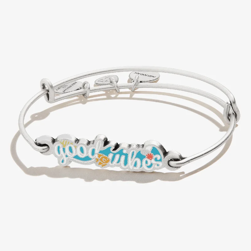 women's bracelets with animal motifs -'Good Vibes' Inline Charm Bangle