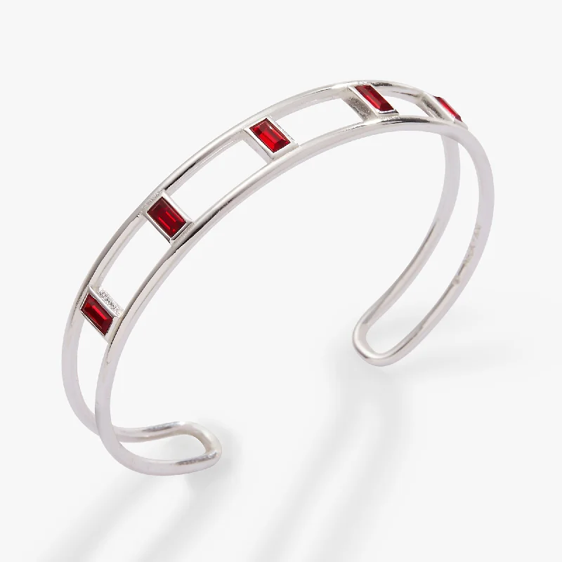 women's bracelets with silver accents -Baguette Cuff Bracelet