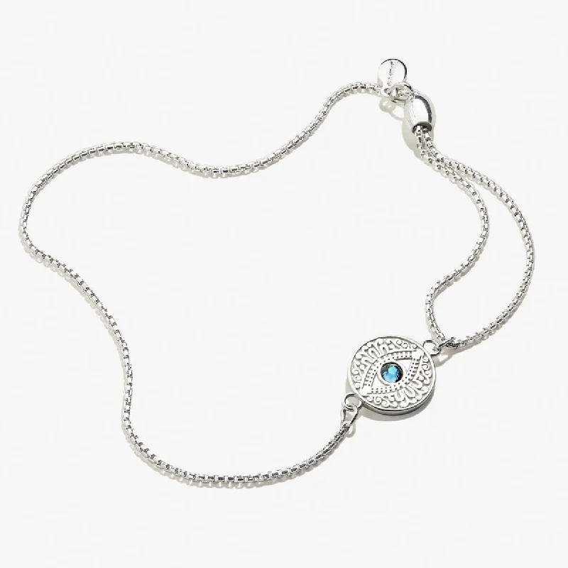 women's bracelets for layering -Evil Eye Crystal Pull Chain Bracelet