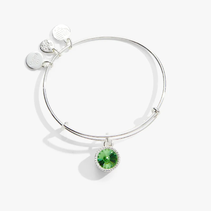 women's bracelets cuff -August Birthstone Charm Bangle, Peridot