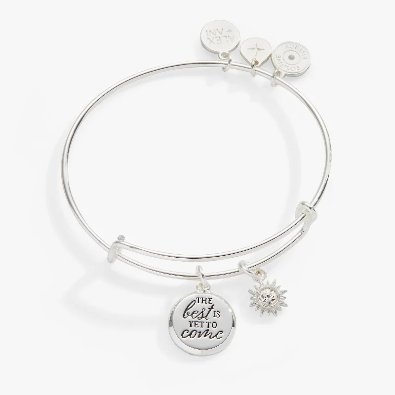 women's bracelets with celestial designs -'The Best Is Yet To Come' Duo Charm Bangle