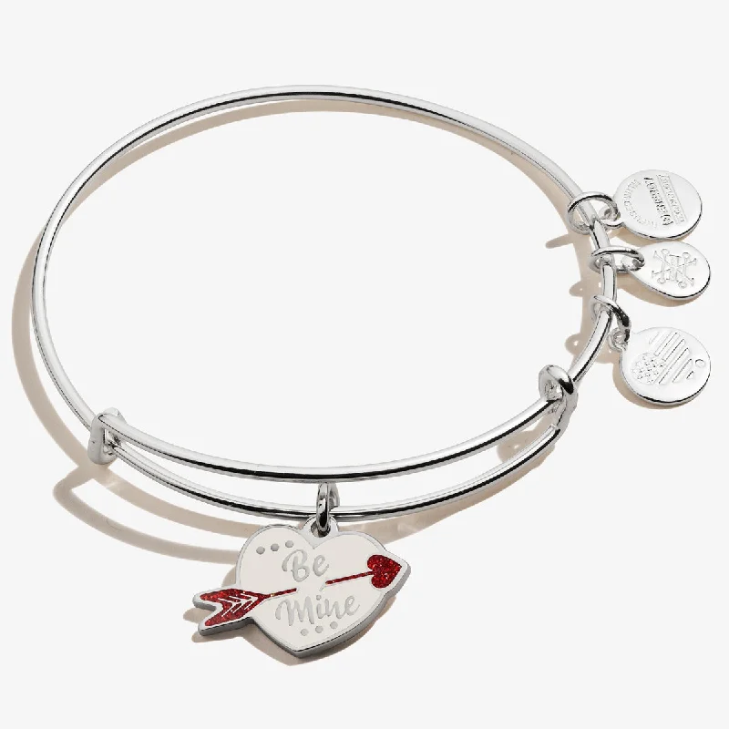 women's bracelets with diamond accents -'Be Mine' Charm Bangle