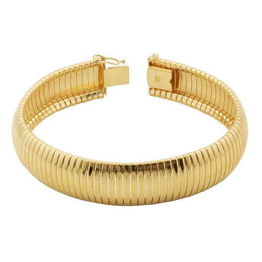 women's bracelets with diamond accents -Flexible Gold Finish Bracelet