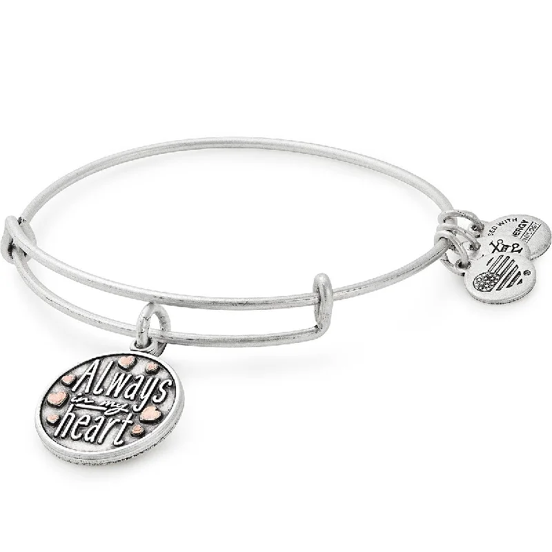 women's bracelets with enamel design -Always in My Heart' Charm Bangle