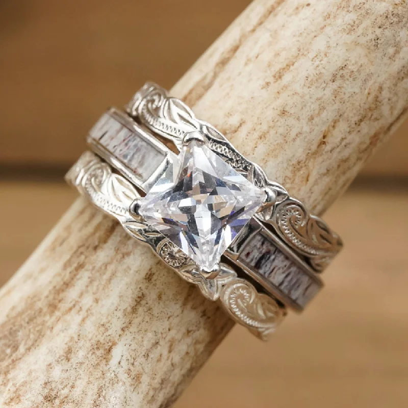 engagement rings gold -The Grand Kenai Silver Falls Wedding Set