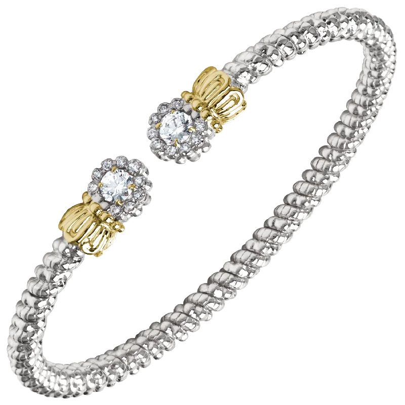 women's bracelets for engagement -Sterling Silver & 14K Yellow Gold Bracelet