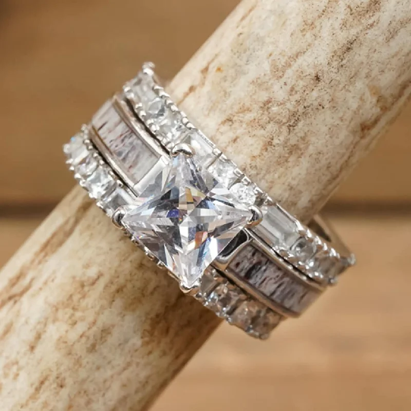 engagement rings with wedding band set -The Grand Kenai & Baguette Wedding Set