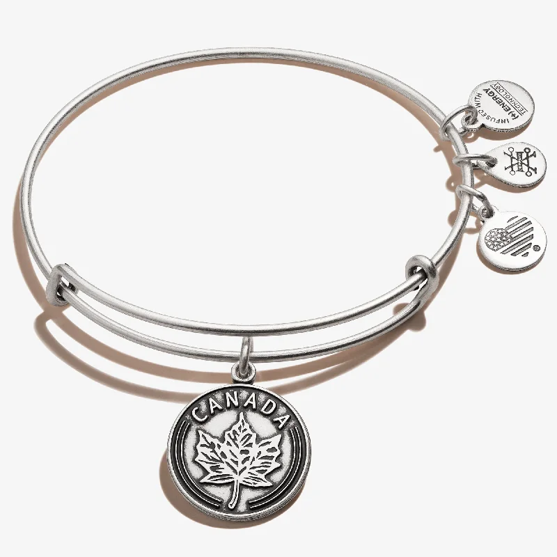 women's bracelets with hammered finish -Canada Charm Bangle