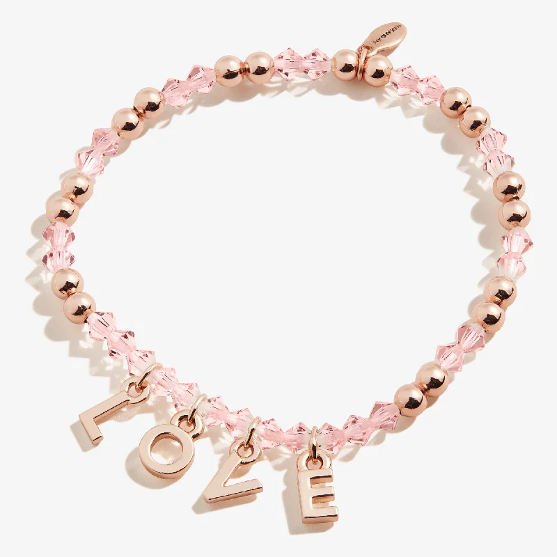 women's bracelets adjustable -'Love' Stretch Charm Bracelet