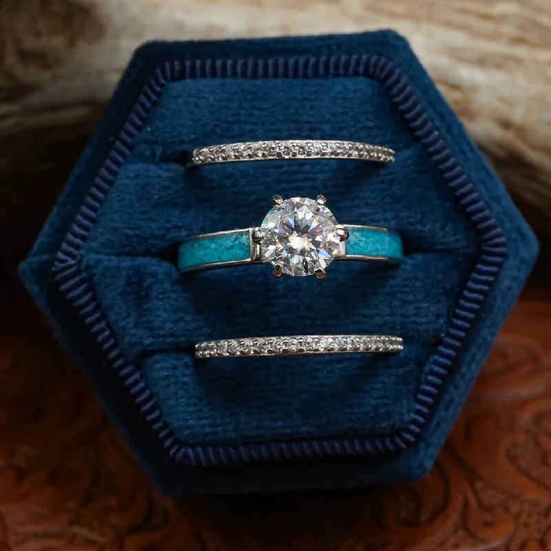 engagement rings with matching wedding bands -Lux Grand Tahoe Wedding Set