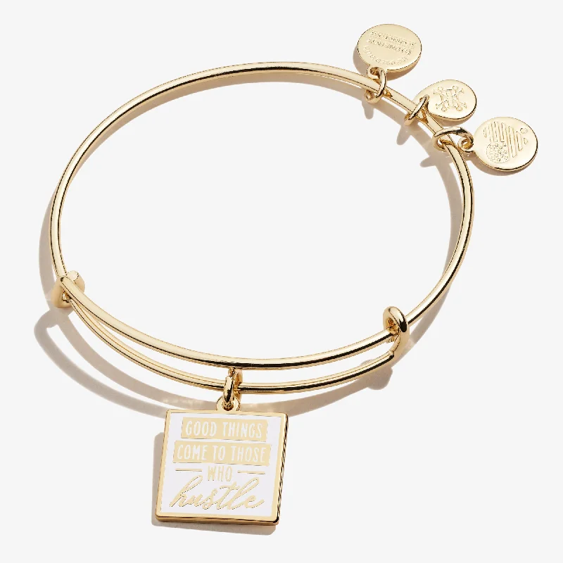 women's bracelets bangle set -'Good Things Come to Those Who Hustle' Charm Bangle