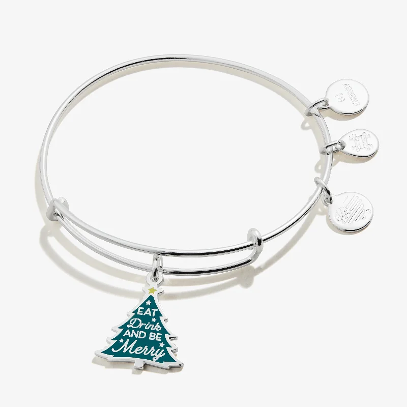 women's bracelets with charms -'Eat, Drink, and Be Merry' Charm Bangle