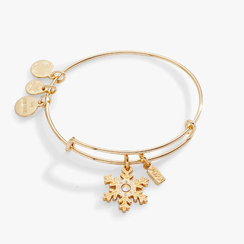 women's bracelets with crystal embellishments -2022 Snowflake Charm Bangle