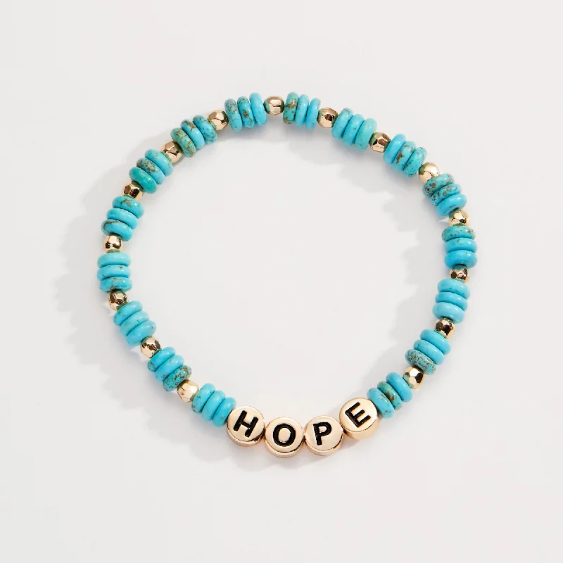 women's bracelets stacked bangles -'Hope' Turquoise Stretch Bracelet