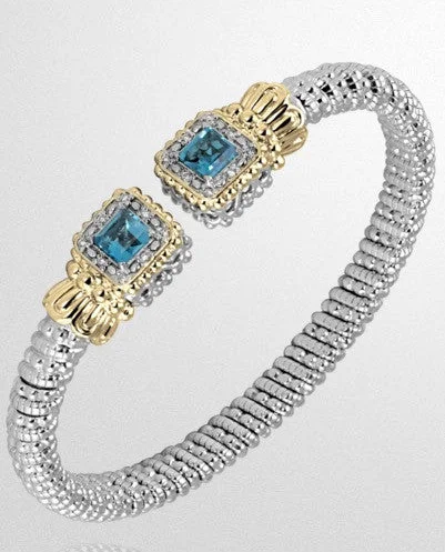 women's bracelets with hand-crafted details -Vahan 6mm Blue Topaz