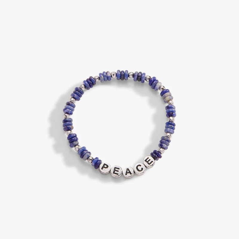 women's bracelets with braided band -'Peace' Sodalite Stretch Bracelet