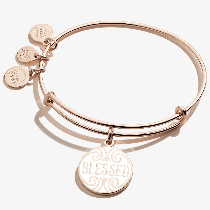 women's bracelets with open design -'Blessed' Charm Bangle