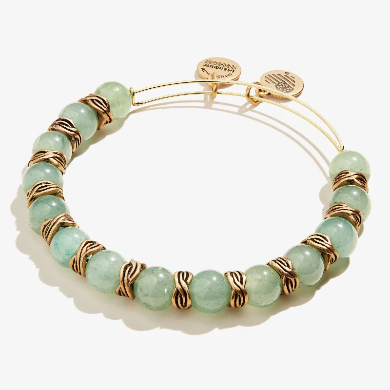 women's bracelets cuff style -Aventurine Beaded Bangle