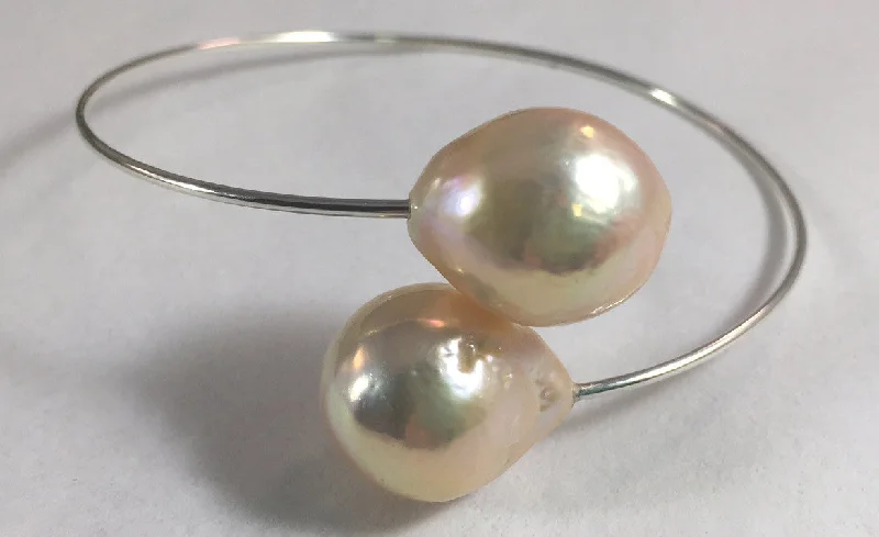 women's bracelets for engagement -Multi-Color Baroque Pearl Bypass Bracelet