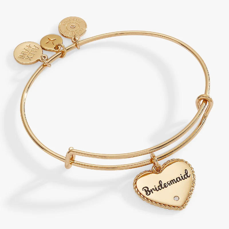 women's bracelets cuff -Bridesmaid Heart Bangle