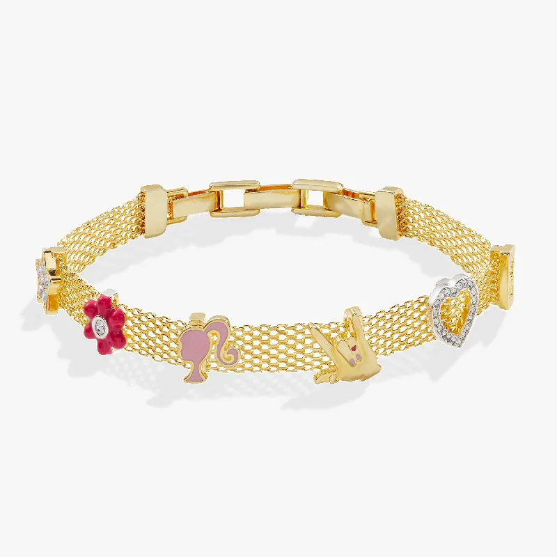 women's bracelets with boho style -Barbie™ Multicharm Mesh Chain Bracelet