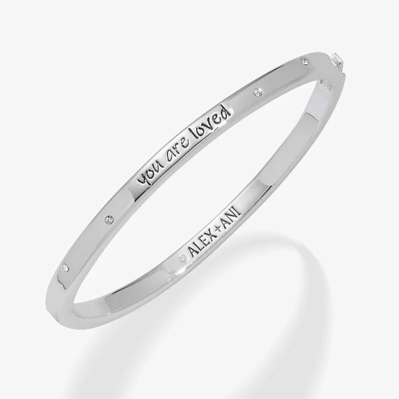 women's bracelets gold -'You Are Loved' Mantra Bangle