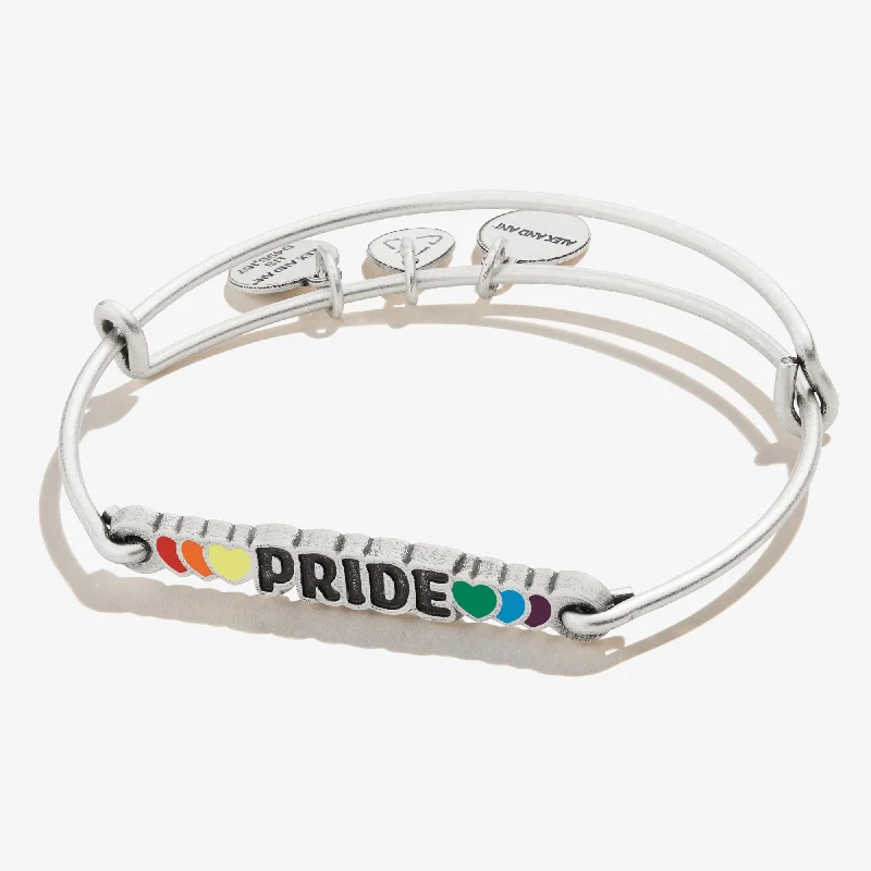 women's bracelets with mixed metals -'Pride' Inline Charm Bangle