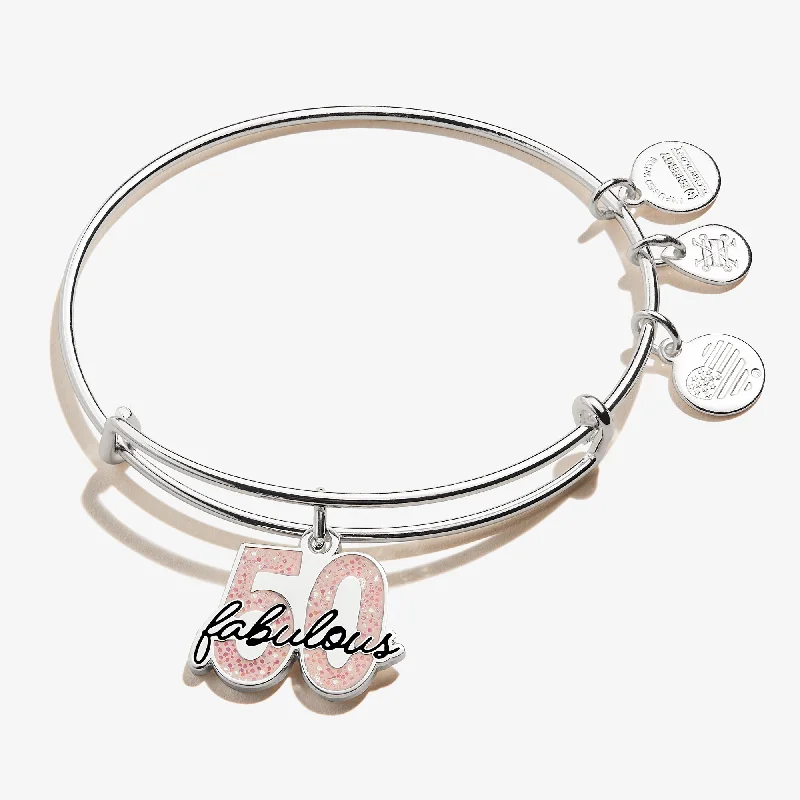 women's bracelets cuff style -'Fabulous 50' Charm Bangle