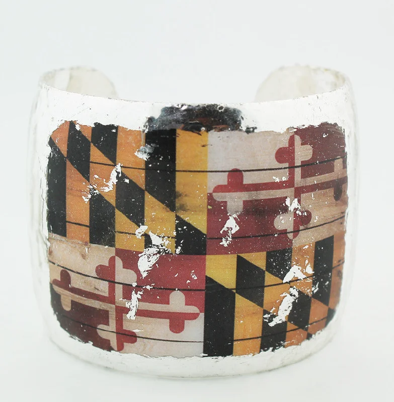 women's bracelets with emeralds -Calvert Cuff (Maryland Flag Cuff)