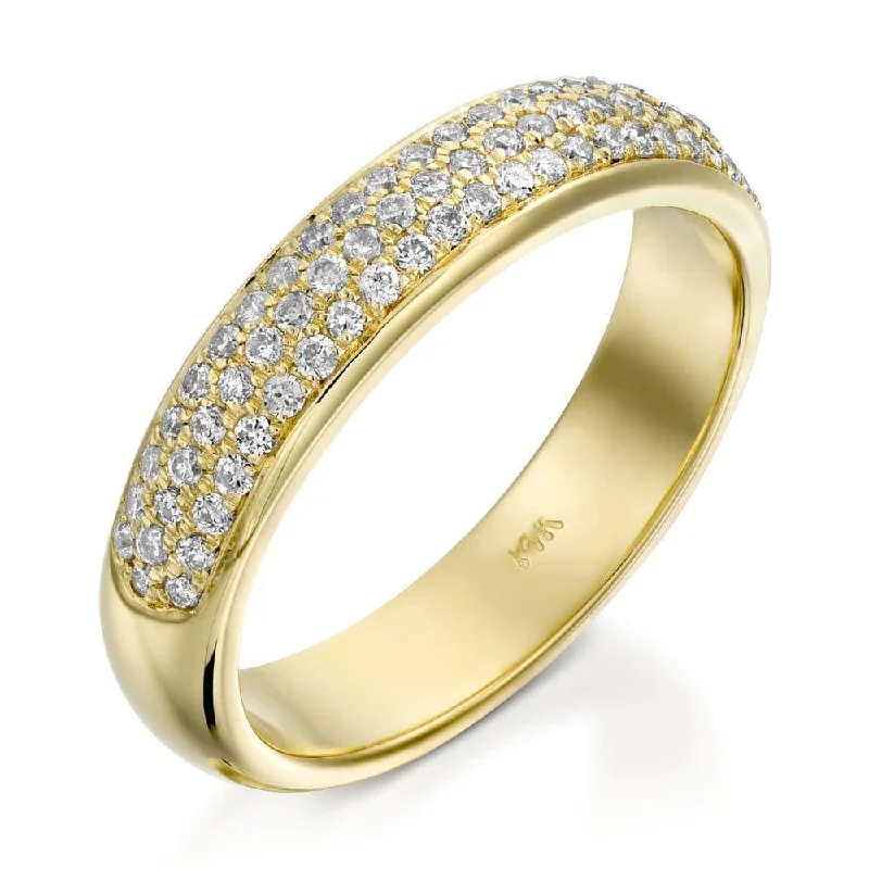 engagement rings for anniversary -0.50 Carat Micro Pave 4.4mm Lab Grown Diamond Wedding Ring