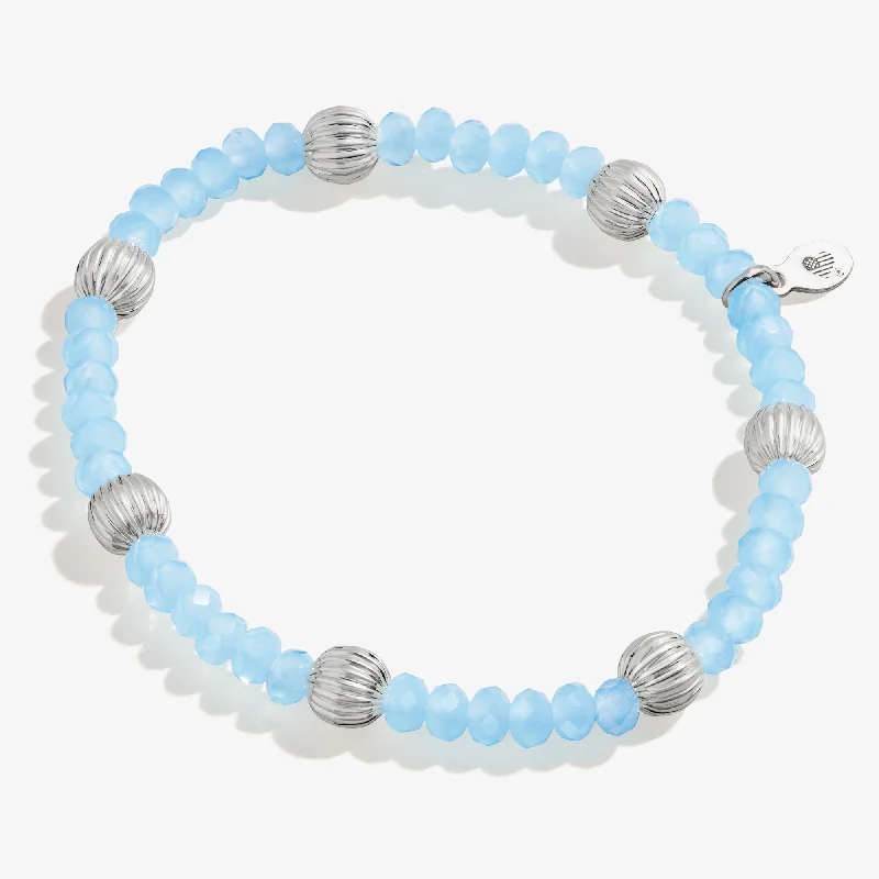 women's bracelets with simple elegance -Blue Beaded Stretch Bracelet, Medium