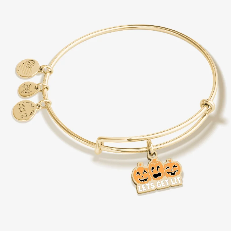 women's bracelets in bold designs -'Let's Get Lit' Charm Bangle Bracelet