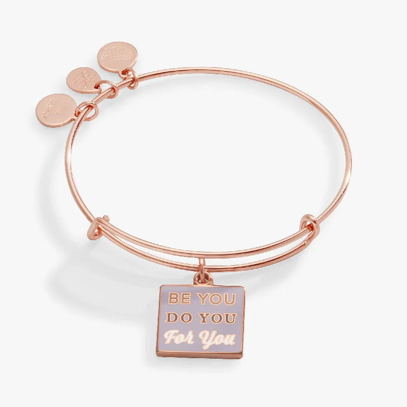 women's bracelets with layered design -'Be You, Do You, For You' Charm Bangle Bracelet