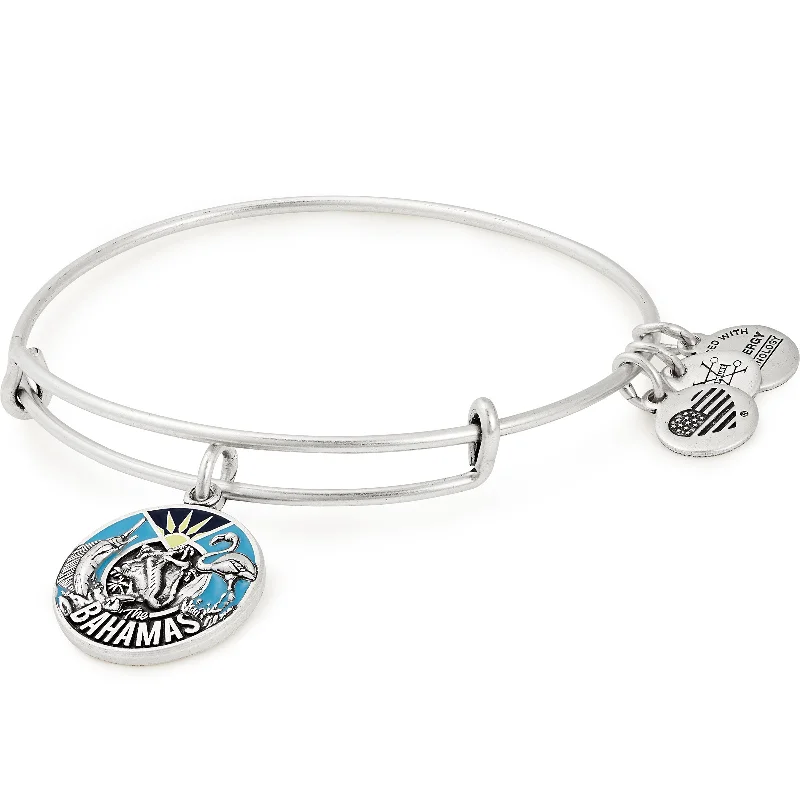 women's bracelets with crystal embellishments -Bahamas Charm Bangle Bracelet