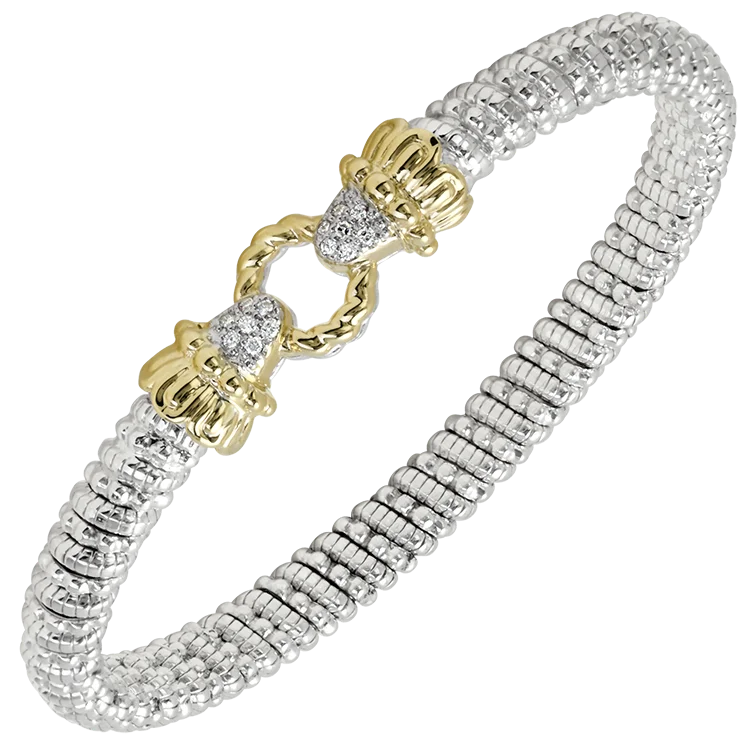 women's bracelets with stars -Vahan - 14K Gold & Sterling Silver Diamond Bracelet