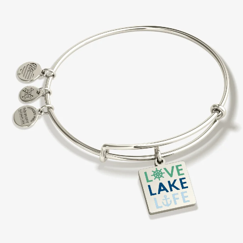 women's bracelets with clasp -'Love, Lake, Life' Charm Bangle