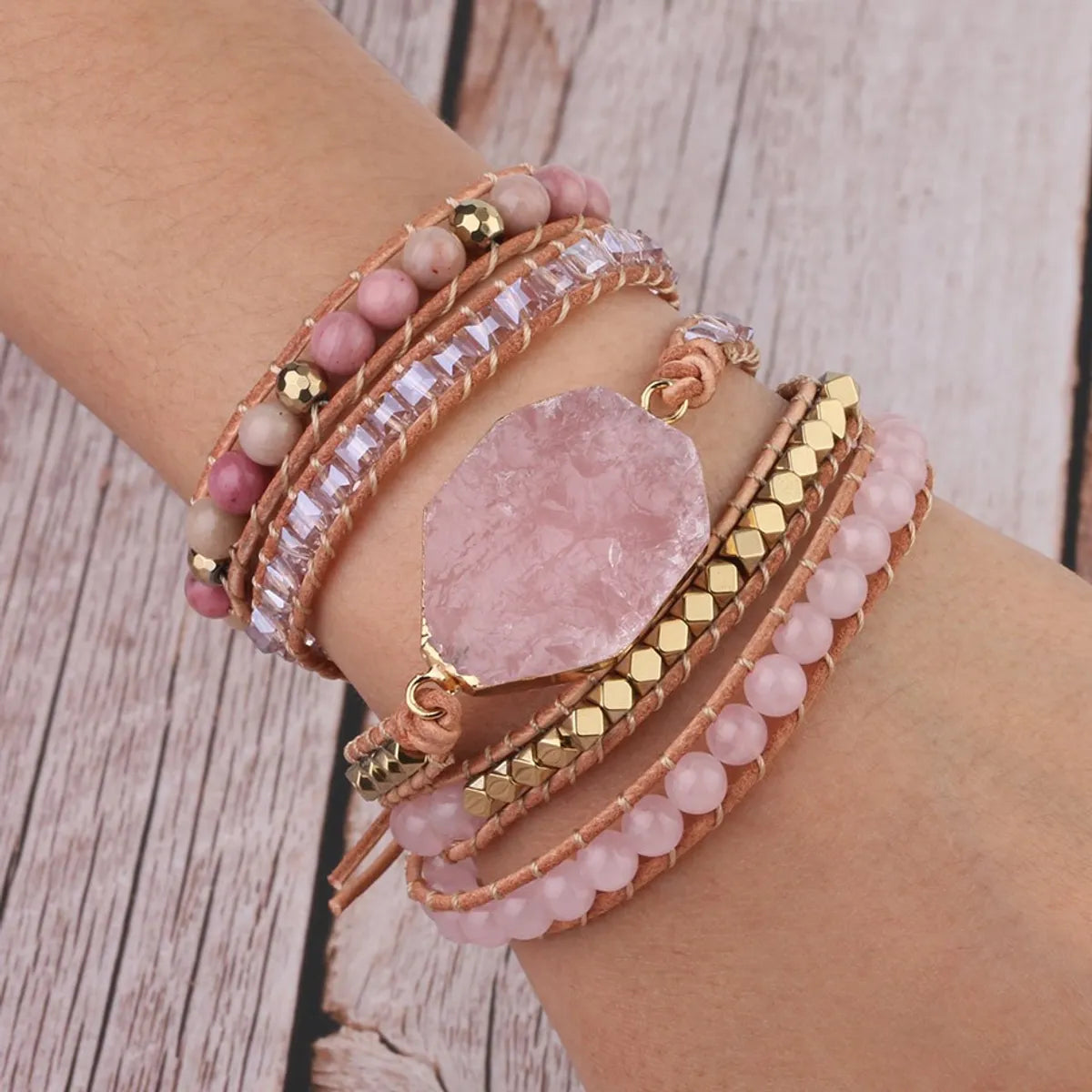 women's bracelets with unique designs -Fashion Color Block Natural Stone Plating Natural Stone Beads Bracelets