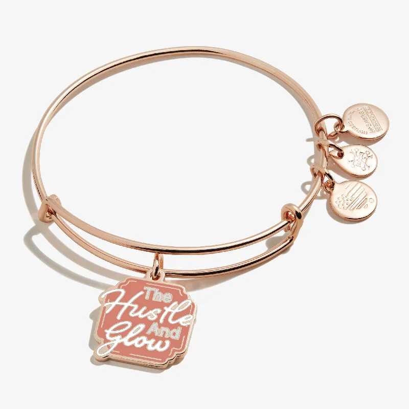 women's bracelets with chain link detail -'The Hustle and Glow' Charm Bangle