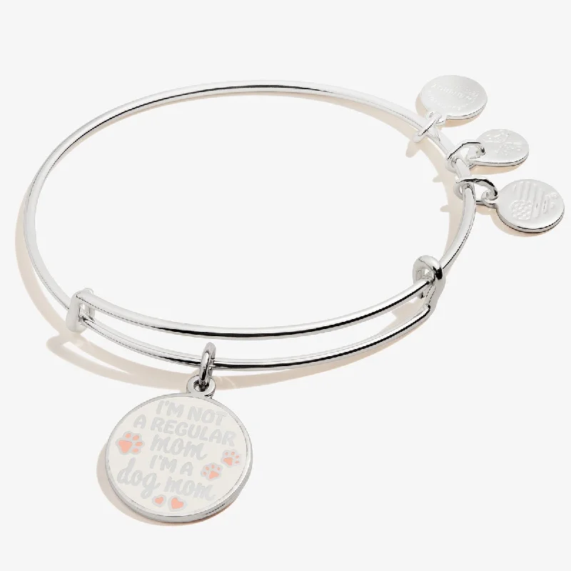 women's bracelets with diamond border -'I’m A Dog Mom' Charm Bangle