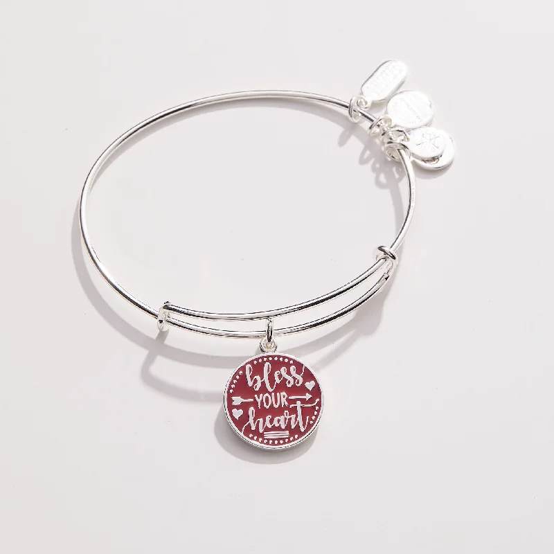 women's bracelets with diamond border -'Bless Your Heart' Charm Bangle