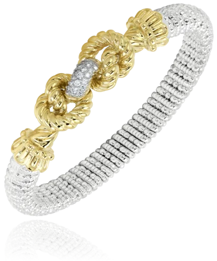 women's bracelets gold -Vahan - 14K Yellow Gold & Sterling Silver, Diamond Bracelet