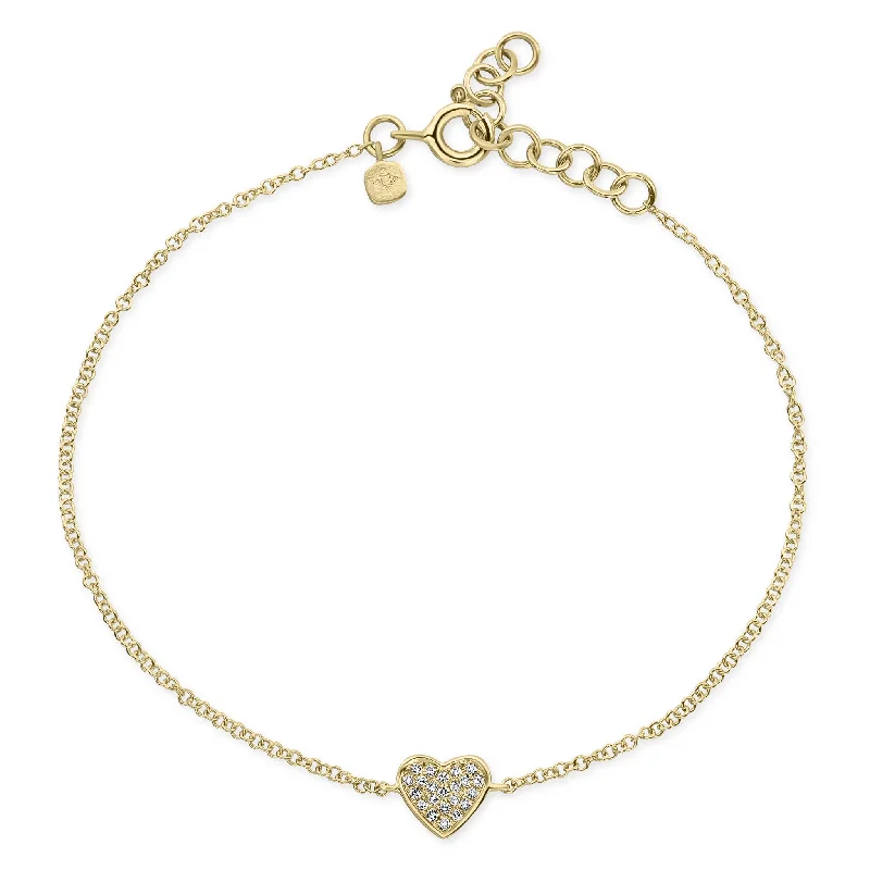 women's bracelets for daily wear -Diamond Heart Fashion Bracelet