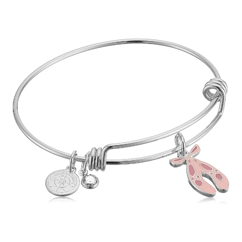 women's bracelets statement -Ballet Shoes Charm Bangle Bracelet, Halos & Glories