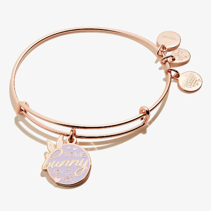 women's bracelets with zodiac sign -'Some Bunny Loves You' Charm Bangle