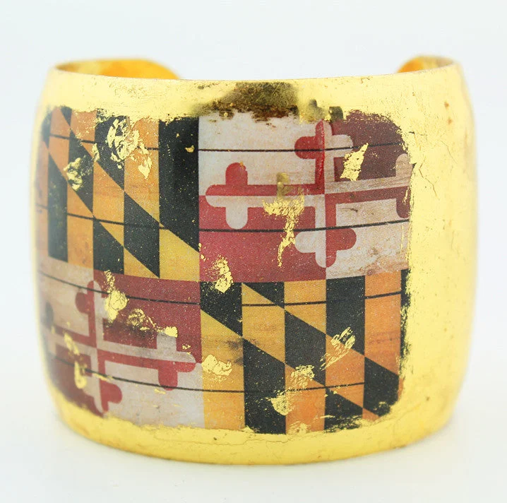 women's bracelets with sapphire -Calvert Cuff - (Maryland Flag Cuff)