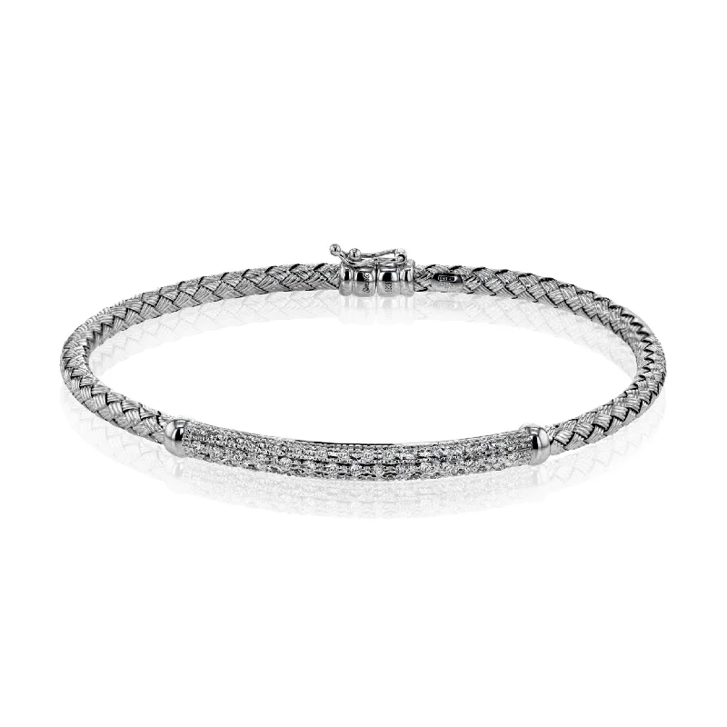 women's bracelets with large round stone -Simon G - 18K WG Diamond Bangle