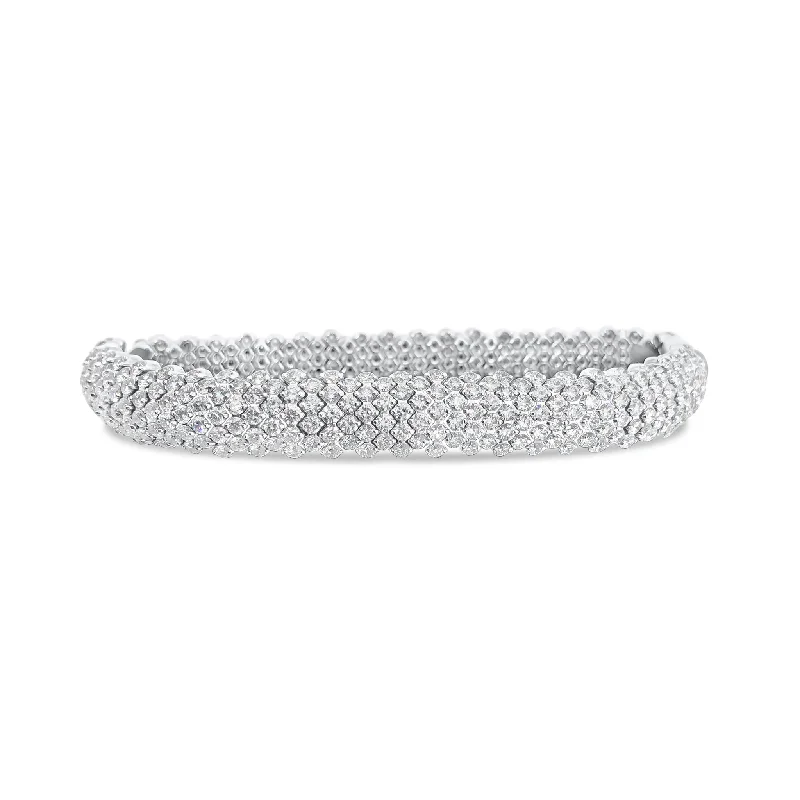 women's bracelets with unique textures -Diamond Multi Row Stretch Bracelet