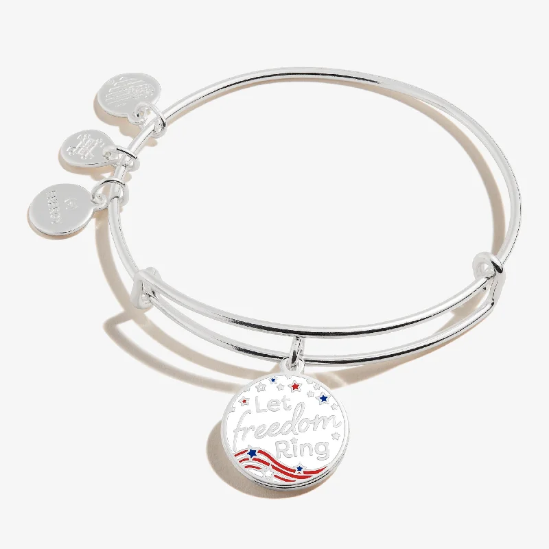 women's bracelets for layering -'Let Freedom Ring' Charm Bangle