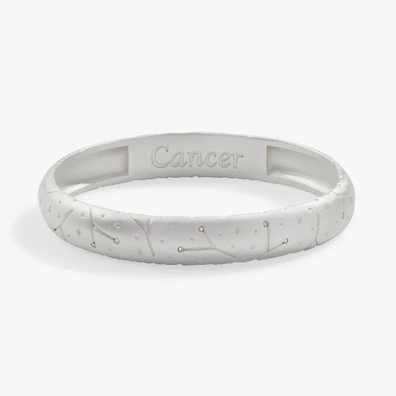 women's bracelets for bridesmaids -Cancer Zodiac Hinge Bangle